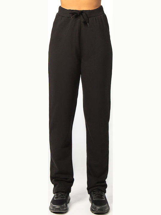 Hohe Taille Jogginghose Schwarz