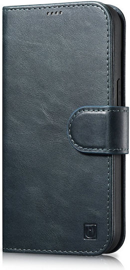 iCarer Oil Wax Anti-RFID Wallet Leather Blue (iPhone 14 Pro Max)