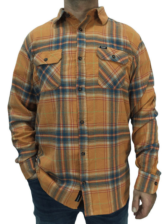 Langärmlig Flanell Hemd Geprüft Orange