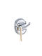 Poly-004HOOK Cârlig de Baie Dublu cu închizător Hoop & Loop Argint