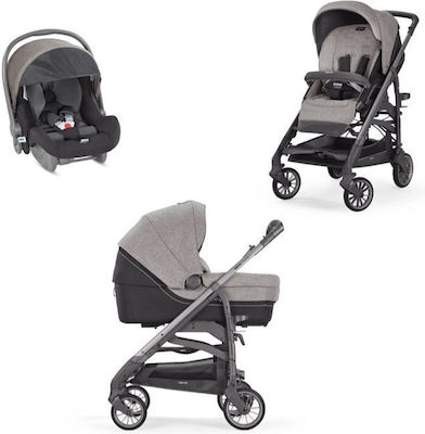 Inglesina Trilogy Quattro Adjustable 3 in 1 Baby Stroller Suitable for Newborn Maui Grey-Titanium Ardesia 9.6kg