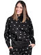 Brand Love Women's Sweatshirt Hooded Black