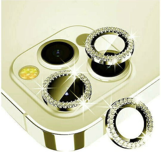 3D Metal Glitter Προστασία Κάμερας Tempered Glass Gold για το iPhone 12 Pro Max