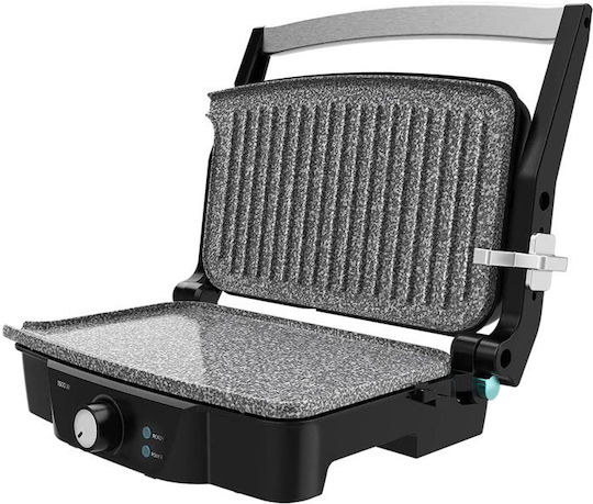 Cecotec Rock’nGrill 1500 Stone Ceramic Mix&Grill Τοστιέρα Γκριλιέρα με Κεραμικές Πλάκες 1500W Μαύρη