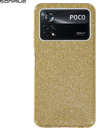 Sonique Shiny Silicone Back Cover Gold (Poco X4 Pro 5G)