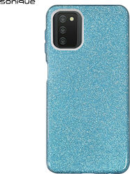Sonique Shiny Umschlag Rückseite Silikon Hellblau (Galaxy A03s)