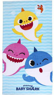 Baby Shark Kids Beach Towel Turquoise Sharks 140x70cm