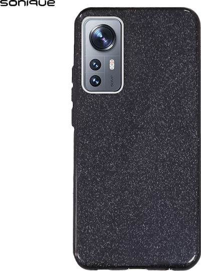 Sonique Shiny Back Cover Silicone Black (Xiaomi 12 / 12X)