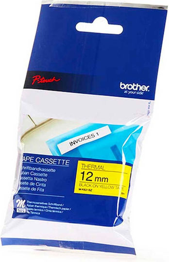 Brother P-Touch Label Maker Tape 8m x 12mm in Yellow Color 1pcs
