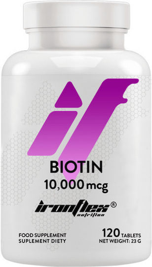 Ironflex Nutrition Biotin Βιταμίνη για τα Μαλλιά, τo Δέρμα & τα Νύχια 10mg 120 ταμπλέτες