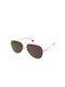 Polaroid Unisex Sunglasses with Beige Metal Frame and Polarized Lens