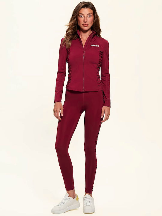 Guess Femeie Sport Bluză Mânecă lungă Burgundy