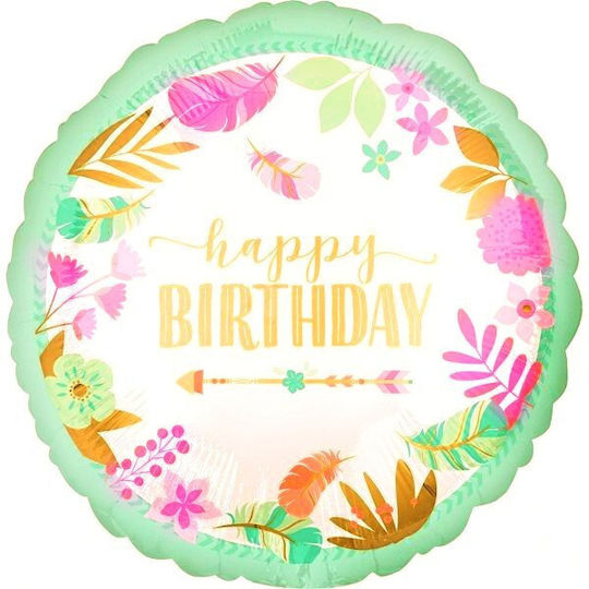Balloon Foil Round Multicolour Tropical 45cm