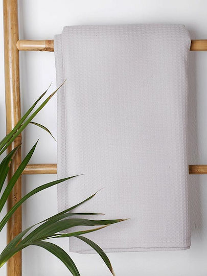 Sunshine Piqué Decke Einzeln 165x265cm Hellgrau 42-1-Light-Grey