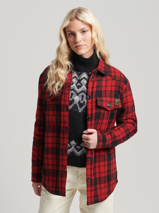 Sherpa Women's Checked Red Overshirt