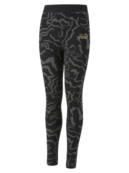 Puma Leggings pentru Copii Sport Lung Negru Alpha Printed