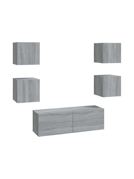 Living Room TV Unit Gray L100xW30xH30cm