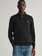 Gant Men's Long Sleeve Sweater with Zipper Black