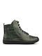 Leather Women's Ankle Boots Khaki