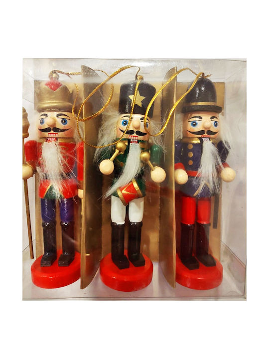 Christmas Nutcracker Wooden Black 12cm (3pcs)