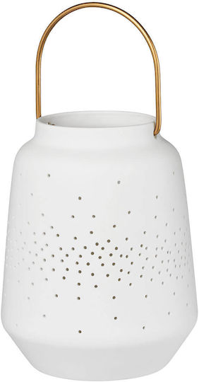 Raeder Tabletop Metallic Lantern White 11x11x14cm