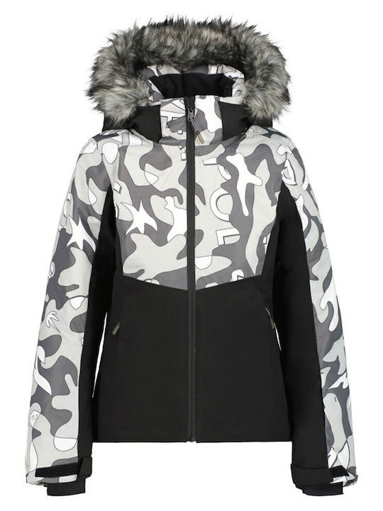 Louann Waterproof Kids Casual Short Coat with Lining Hooded Multicolour