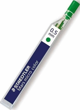 Staedtler 12 Package Pieces x 12 Mechanical Pencil Lead Refills Mars Micro Color Green Nose Size 0.5mm Lead Type HB Green