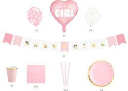 PartyDeco It's A Girl Set de decorare pentru Petrecere 49buc