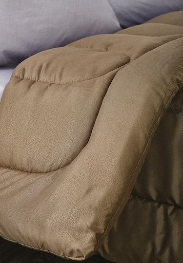 Whitegg Πάπλωμα Υπέρδιπλο με Γέμιση Microfiber 220x240εκ. ΠΑΠ96 2 Clay Brown
