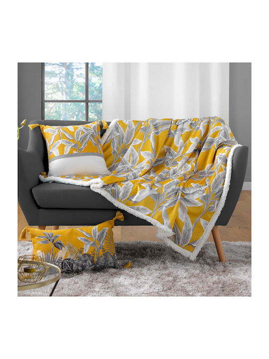 L-C Isibelle Κουβέρτα Γούνινη Καναπέ 125x150εκ. Jaune