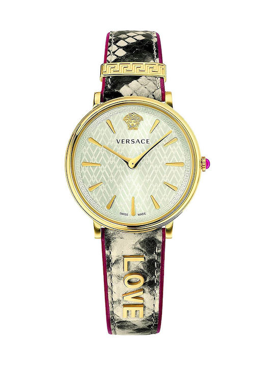 Versace Watch with Leather Strap