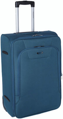 Diplomat Large Travel Suitcase Hard Blue with 2 Wheels Height 71cm.