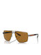 Armani Exchange Men's Sunglasses with Gray Metal Frame and Brown Polarized Lens