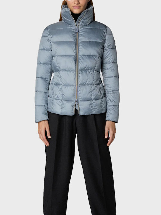 Save The Duck Corinne Women's Short Puffer Jacket for Winter Light Blue