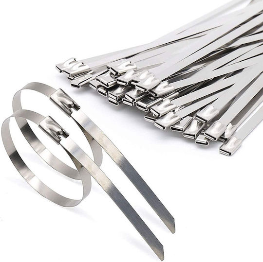 Cable Ties Plastic 300mmx4.6mm in Silver Colour 50pcs 40000552
