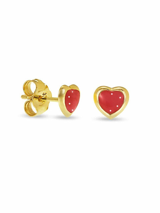 Golden children's heart earrings SK0139 9 Carat gold