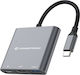 Conceptronic Μετατροπέας USB-C male σε HDMI / USB-A / USB-C female Ασημί 1τμχ DONN01G