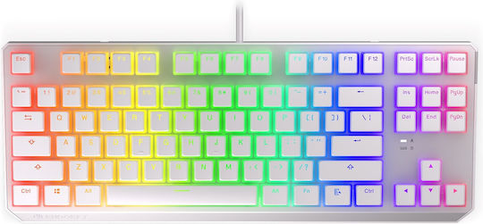 Endorfy Thock TKL Pudding Gaming Tastatură Mecanică Tenkeyless cu Kailh Red comutatoare și iluminare RGB (Engleză US) Onyx White