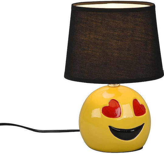 Trio Lighting Loveley Ceramic Table Lamp for Socket E14 with Brown Shade and Yellow Base