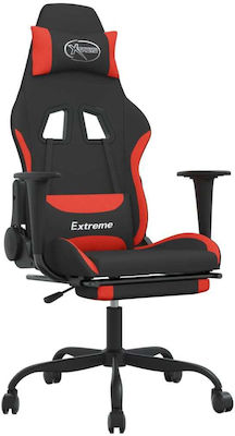 vidaXL 345489 Fabric Gaming Chair with Footrest Black/Red