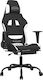 vidaXL 345488 Fabric Gaming Chair with Footrest...