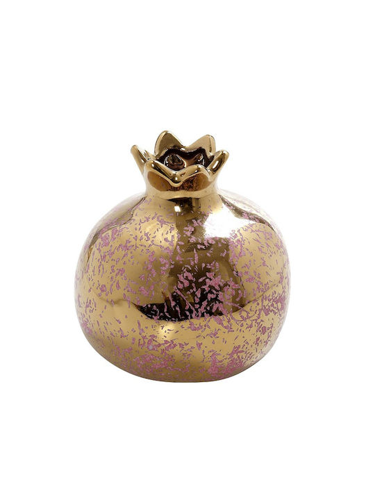 Espiel Christmas Pomegranate Tabletop Lucky Charm Pomegranate Gold - Pink Ceramic 7.5x8cm 1pcs