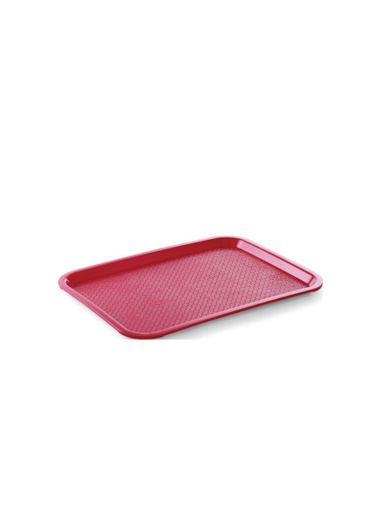 Hendi Kunststoff Rechteckig Serviertablett mit Griffen in Rot Farbe 42x31x2cm 30.41018 1Stück