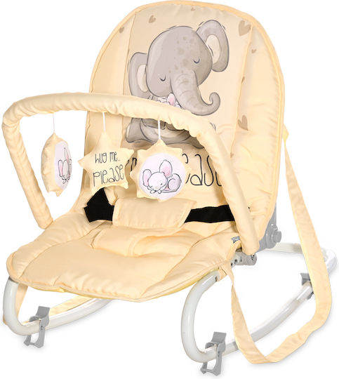 Lorelli Χειροκίνητο Relax Μωρού Rocker Eliza Yellow Cute Elephant για Παιδί έως 9kg