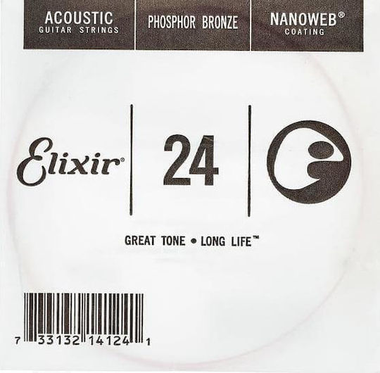 Elixir Nanoweb Single Phosphor Bronze Lute String 24