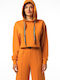 Cropped Women's Sweatshirt Hooded Orange