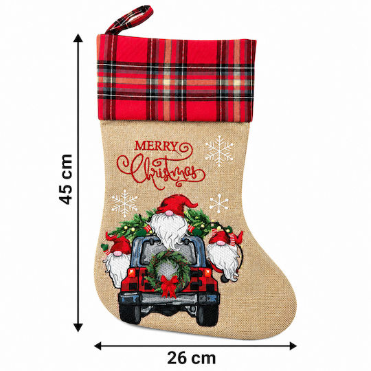 Christmas Decorative Sock with Santa Claus Reindeer and Snowman (Various Designs)