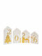 Parisis Christmas Wooden Figure Sign Gold Composition 2023 4pcs