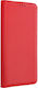 Smart Synthetic Leather Book Red (Moto E22)