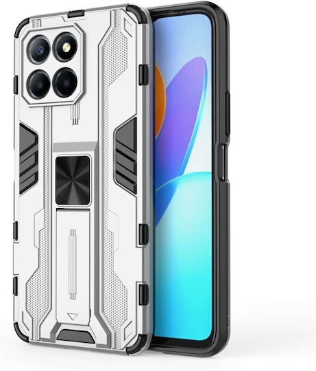 Shockproof Armor Umschlag Rückseite Kunststoff / Silikon Magnetisch Silber (Ehre X8)